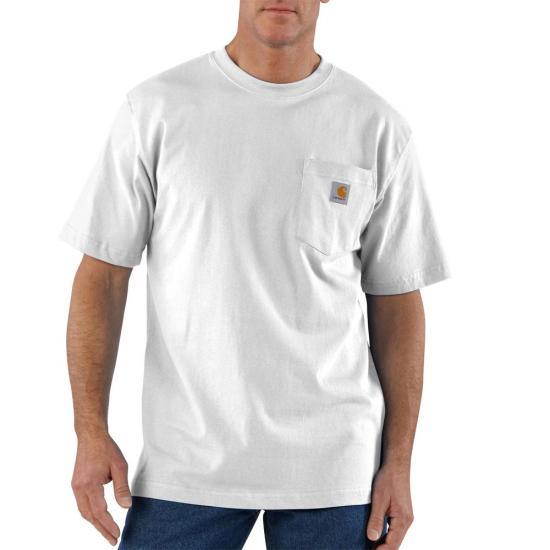 Carhartt K87 heavyweight short-sleeve pocket t-shirt in white, sizes to 5XL