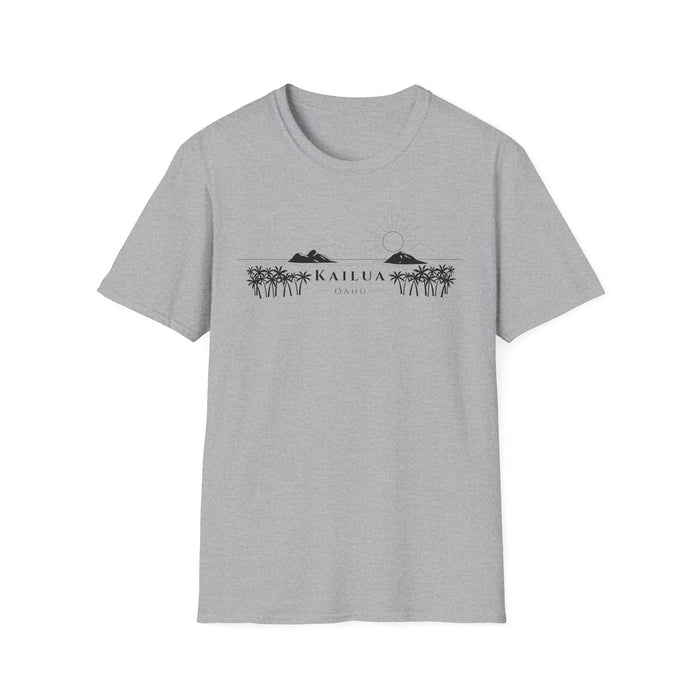 Kailua Skyline T-Shirt (black lineart & text)