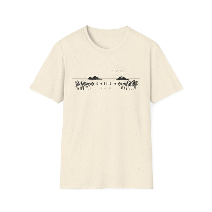 Kailua Skyline T-Shirt (black lineart & text)