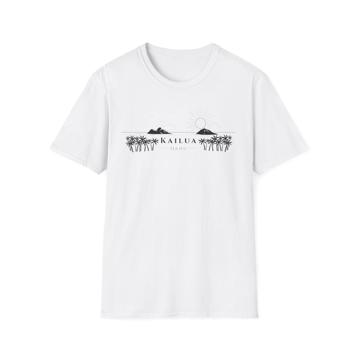 Kailua Skyline T-Shirt (black lineart & text)