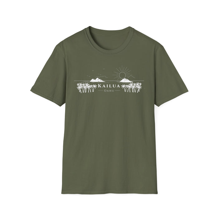Kailua Skyline T-Shirt (white lineart & text)