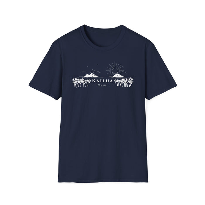 Kailua Skyline T-Shirt (white lineart & text)