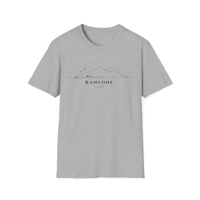 Kaneohe Skyline T-Shirt (black lineart & text)