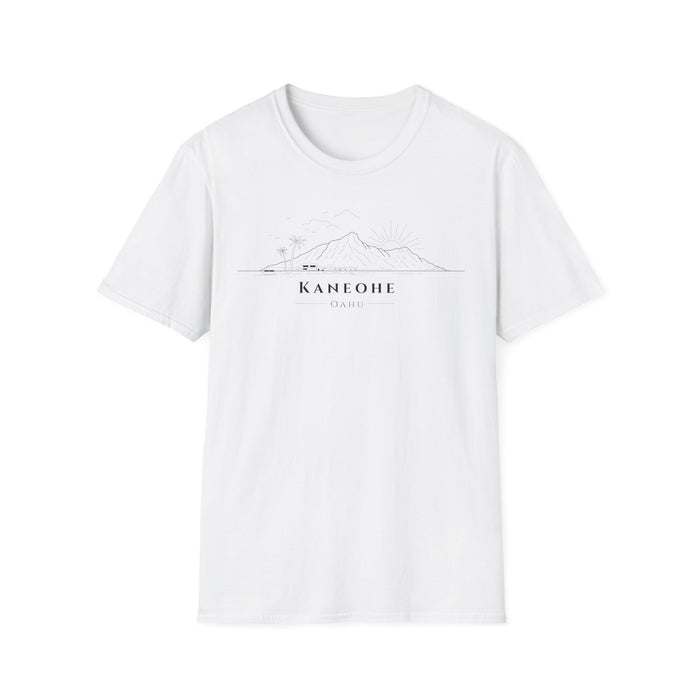 Kaneohe Skyline T-Shirt (black lineart & text)