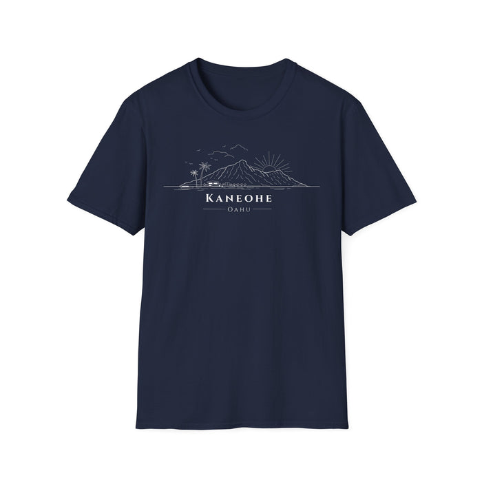 Kaneohe Skyline T-Shirt (white lineart & text)