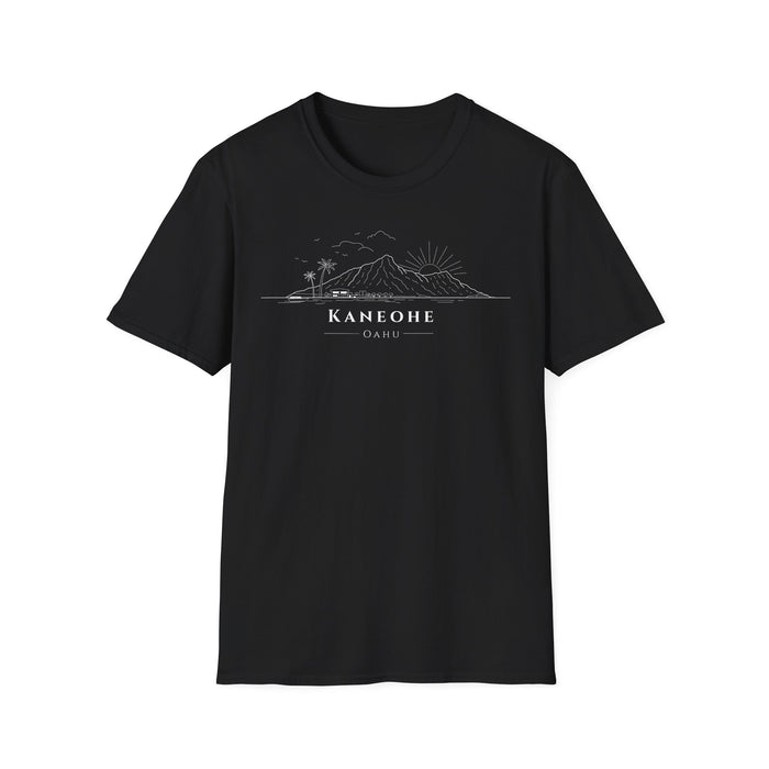 Kaneohe Skyline T-Shirt (white lineart & text)