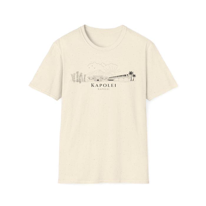 Kapolei Skyline T-Shirt (black lineart & text)