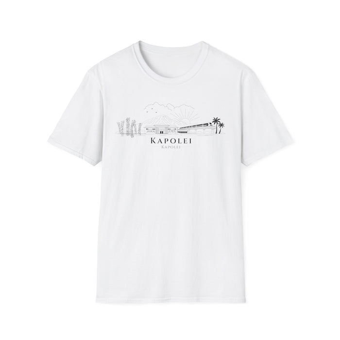 Kapolei Skyline T-Shirt (black lineart & text)