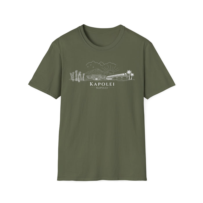Kapolei Skyline T-Shirt (white lineart & text)