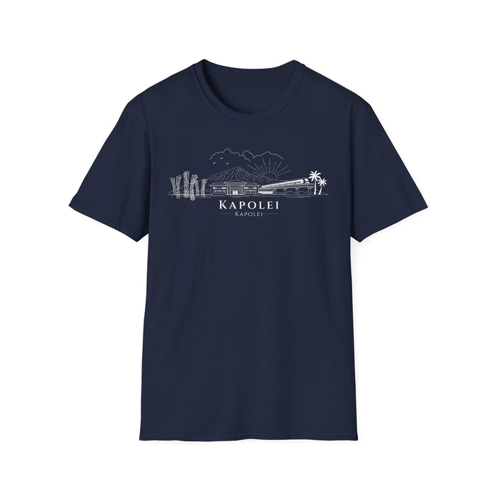 Kapolei Skyline T-Shirt (white lineart & text)