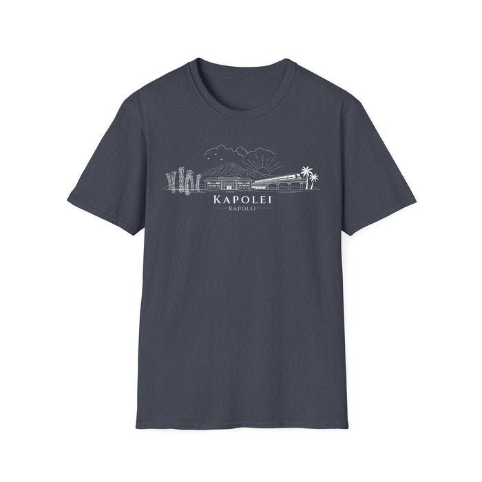 Kapolei Skyline T-Shirt (white lineart & text)