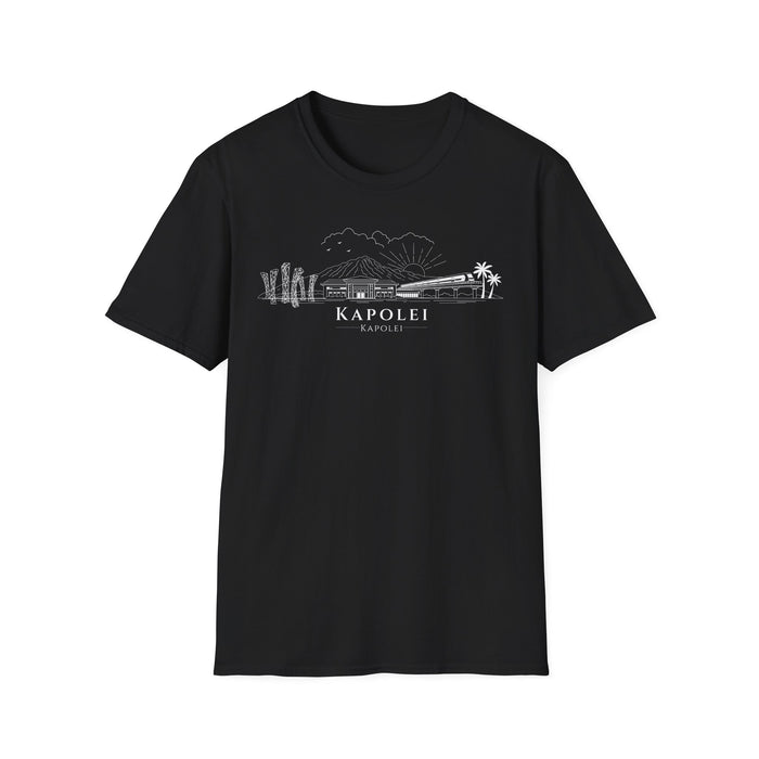 Kapolei Skyline T-Shirt (white lineart & text)