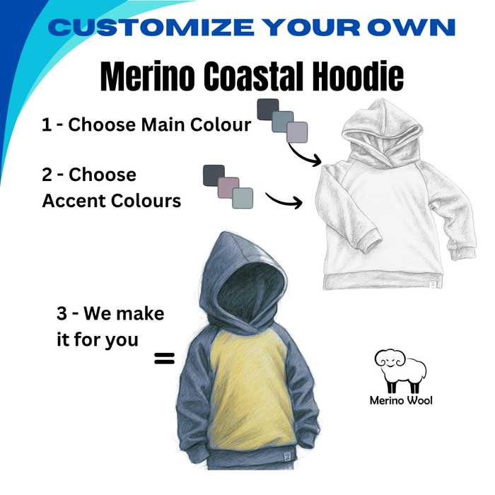Kids Custom Coastal Merino Wool Hoodies