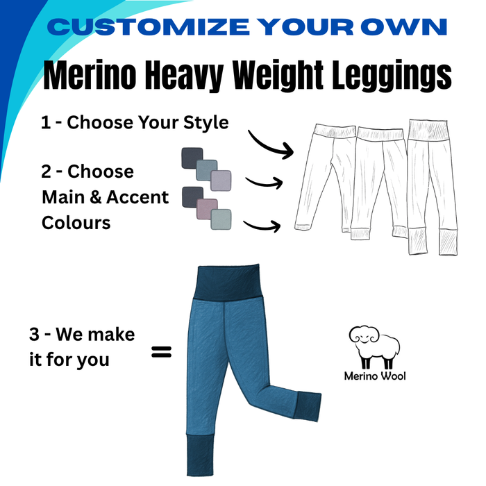 Kids Custom Merino Wool Leggings | Mid-Heavy Weight