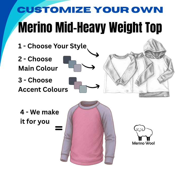 Kids Custom Merino Wool Top | Mid-Heavy Weight