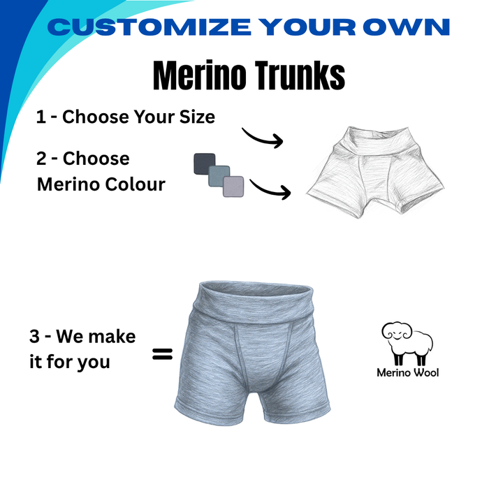 Kids Custom Merino Wool Trunks | Base Layer Weight