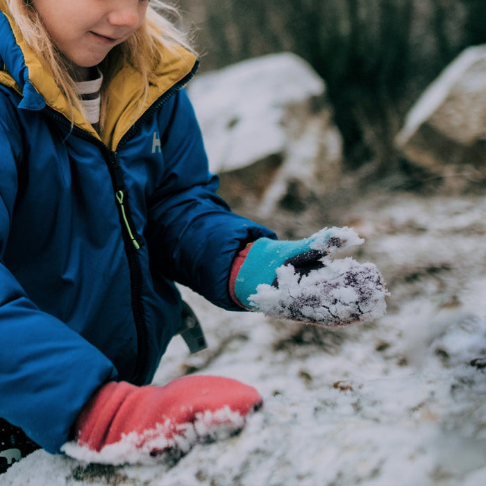 Kids Felted Organic Merino Wool Mitts with Thumbs