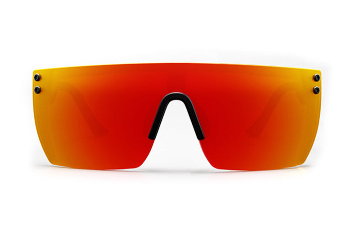 Kids Lazer Little Trouble sunglasses by Heat Wave Visual in flames print, front view