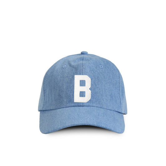 Made in Canada 100% Cotton Kids Letter B Baseball Hat Light Blue Denim - Province of Canada