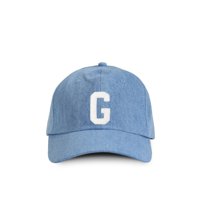 Made in Canada 100% Cotton Kids Letter G Baseball Hat Light Blue Denim - Province of Canada