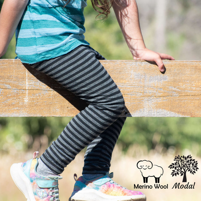 Kids Merino Wool Blend Leggings - Hemmed | Mid Weight