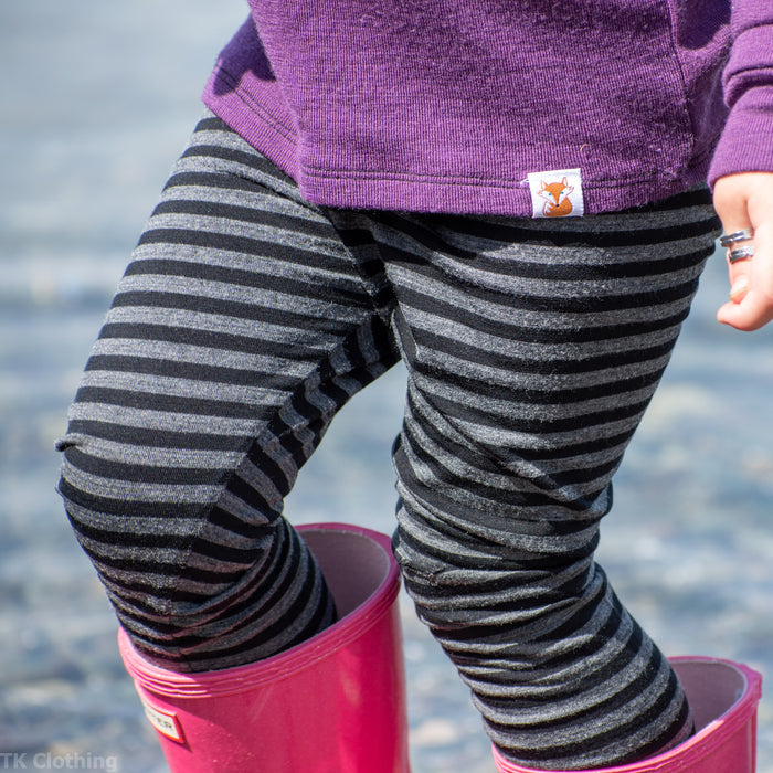Kids Merino Wool Blend Leggings - Hemmed | Mid Weight