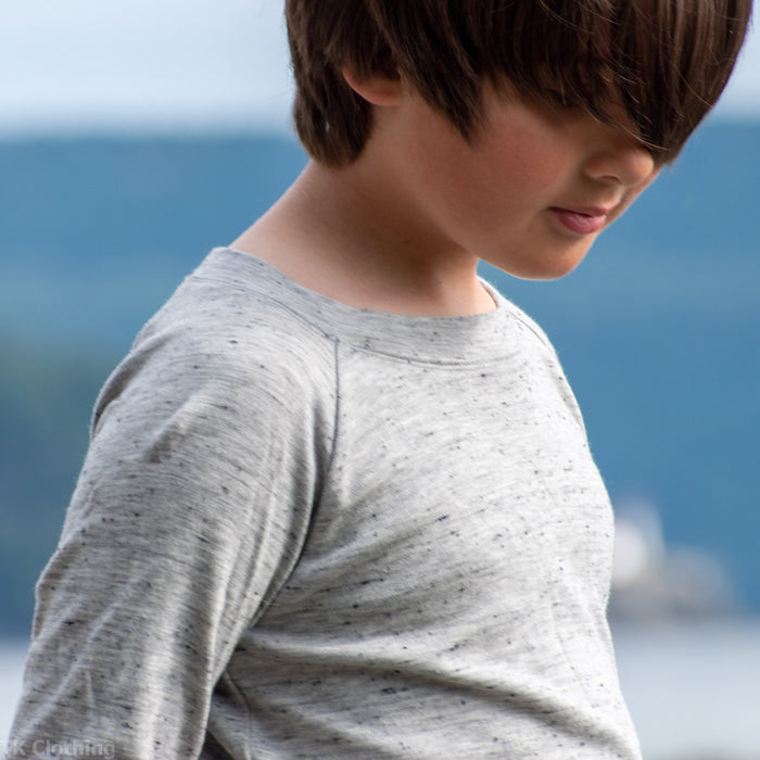 Kids Merino Wool Blend Long Sleeve Top | Mid-Heavy Weight