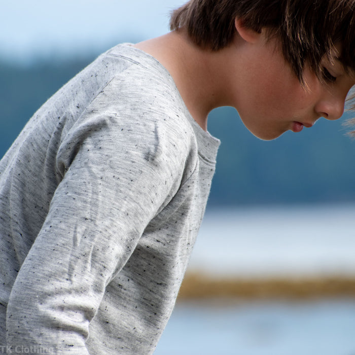 Kids Merino Wool Blend Long Sleeve Top | Mid-Heavy Weight
