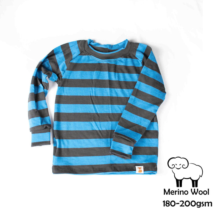 Kids Merino Wool Long Sleeve Top | Base Layer Weight