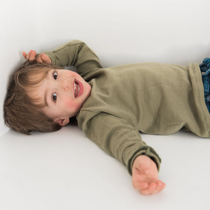 Kids Merino Wool Long Sleeve Top | Mid-Heavy Weight
