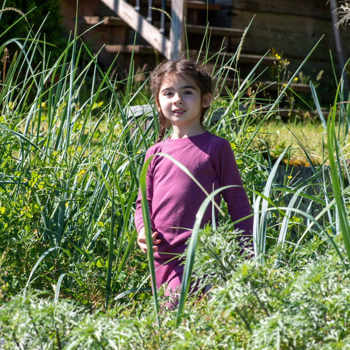 Kids Merino Wool Long Sleeve Top | Mid-Heavy Weight