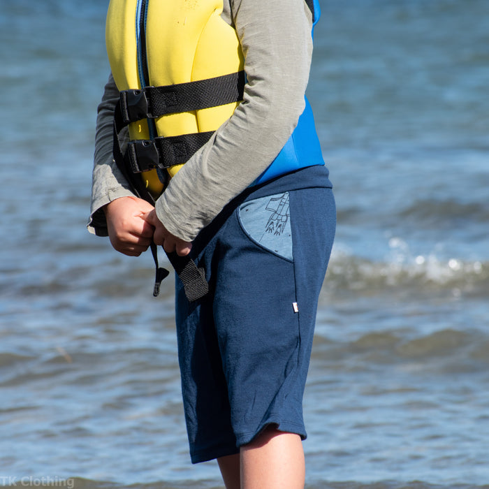 Kids Merino Wool Pocket Shorts
