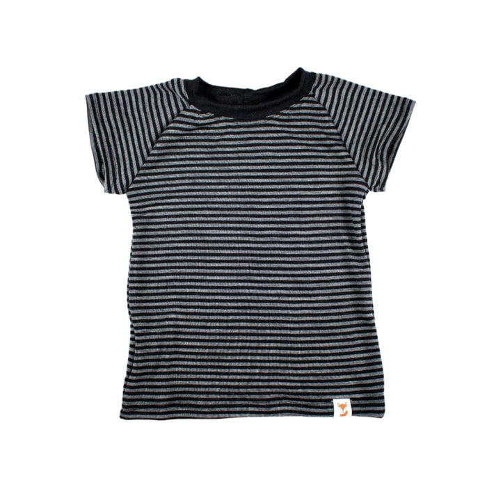 Black Charcoal Stripe Rib / 9-18m