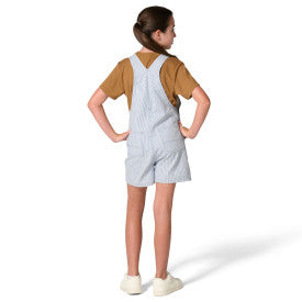 Carhartt kids twill stripe shortall in blue horizon, alternate product view