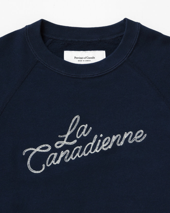 Made in Canada 100% Cotton La Canadienne Sweatshirt Navy Blue - Womens - Province of Canada