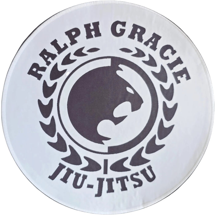 Round logo with 'Ralph Gracie Jiu-Jitsu' text and design on a white background