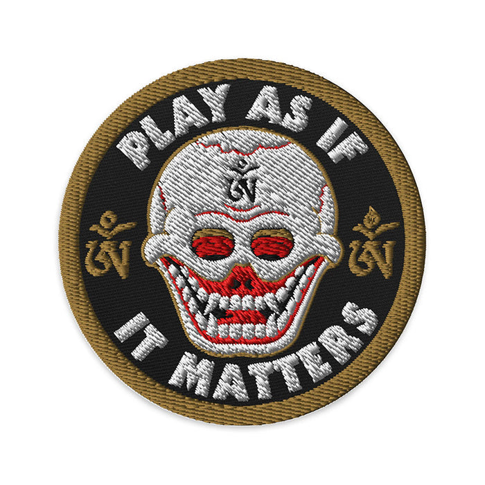'Laughing Skull' Iron On Embroidered patch