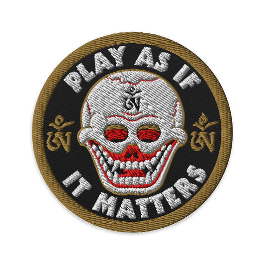 'Laughing Skull' Iron On Embroidered patch