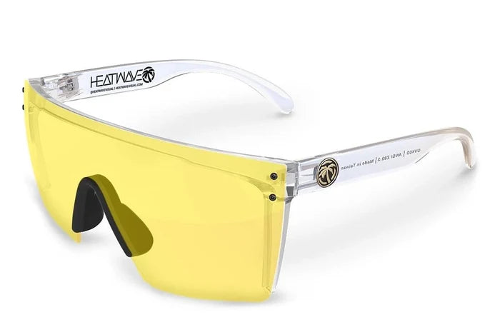 Heat Wave Lazer Face Z87 safety glasses with a hi-vis yellow single shield lens design