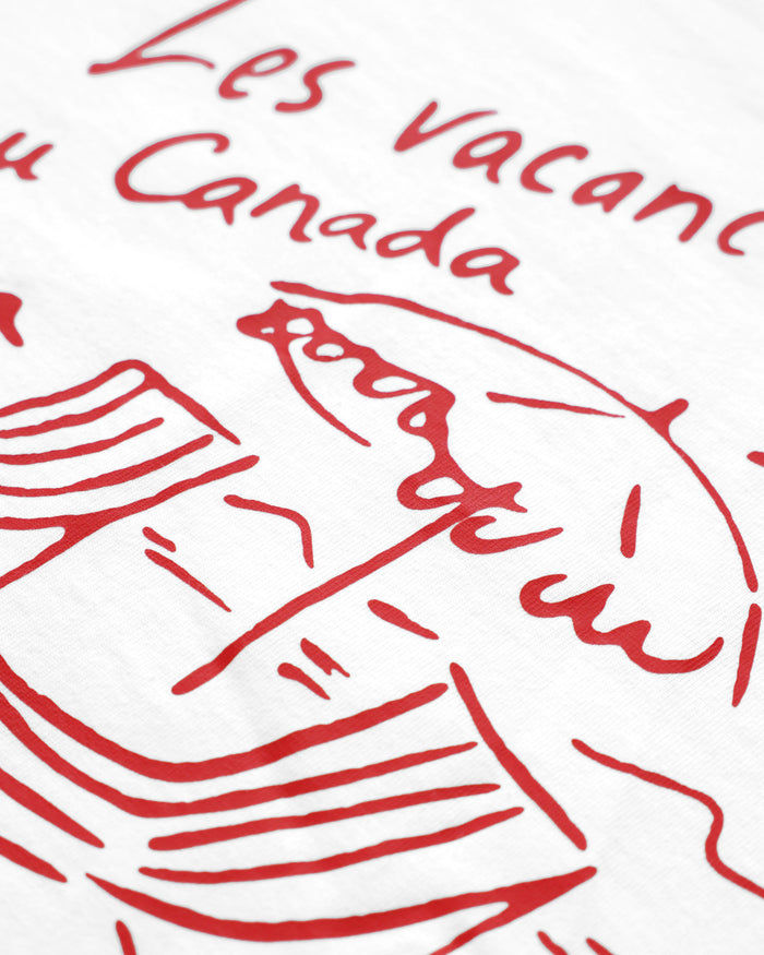 Made in Canada 100% Organic Cotton Les Vacances Tee White - Unisex - Province of Canada