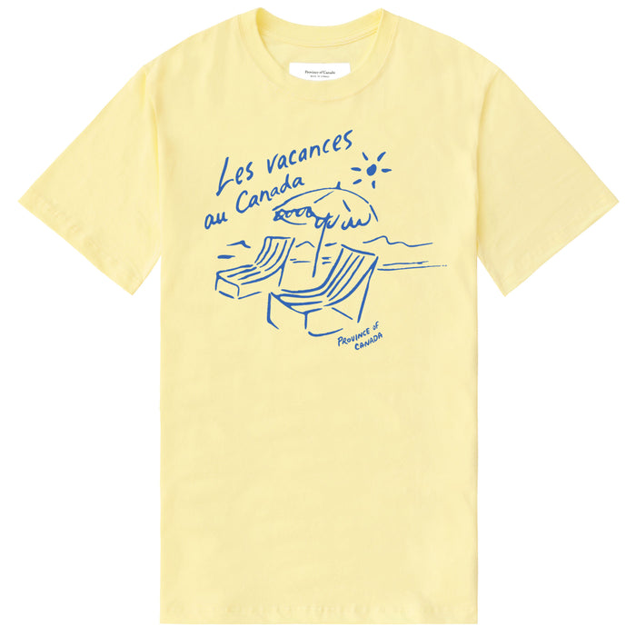 Made in Canada 100% Organic Cotton Les Vacances Tee Butter - Unisex - Province of Canada