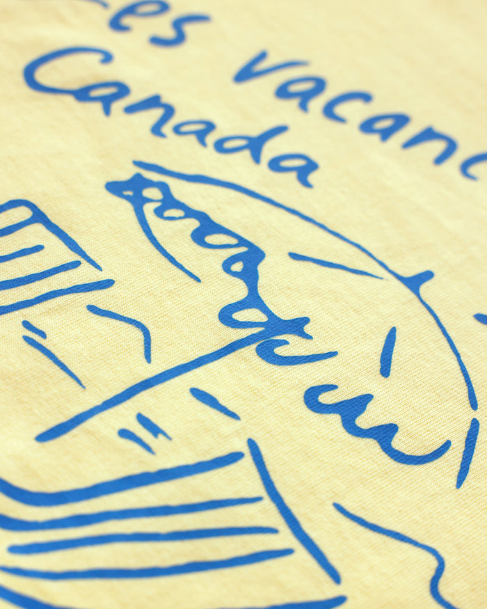 Made in Canada 100% Organic Cotton Les Vacances Tee Butter - Unisex - Province of Canada