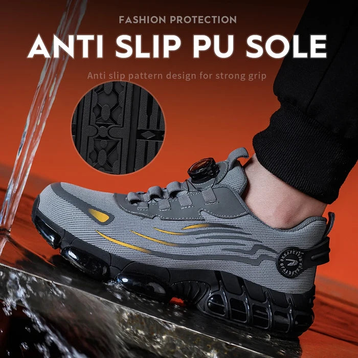 Lightweight work shoe with anti-slip rubber outsole - bottom view