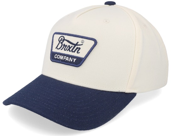 Brixton Linwood Netplus snapback hat in royal and off white