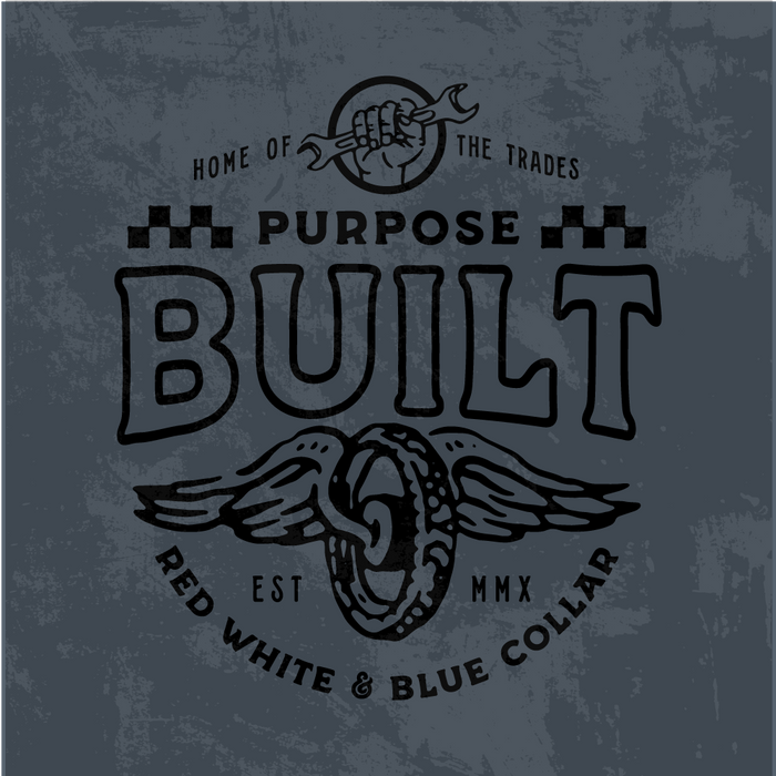 Purpose-Built Live Fast heavyweight t-shirt in faded indigo, additional product view