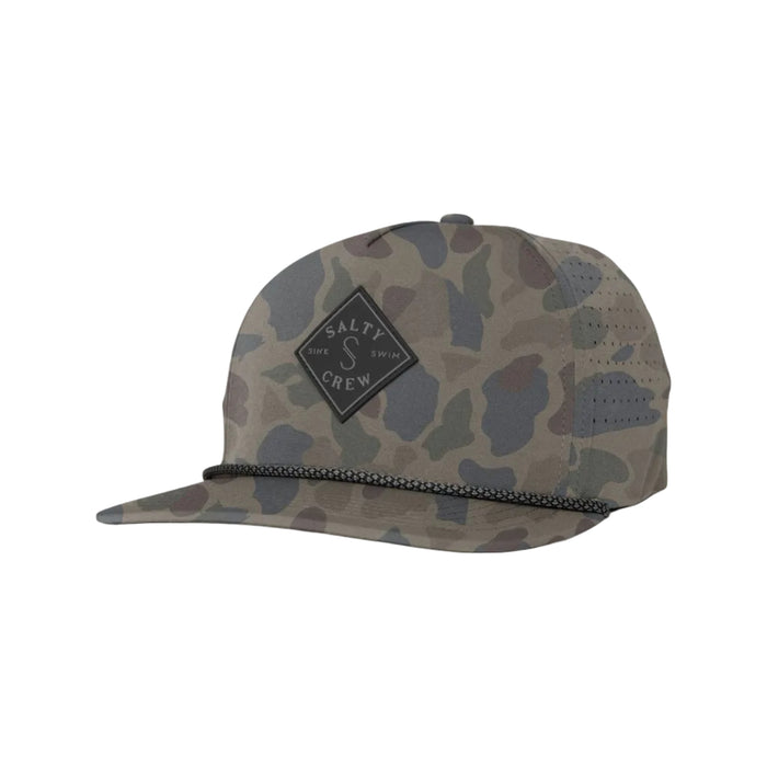 Salty Crew Long Range snapback hat in sand camo
