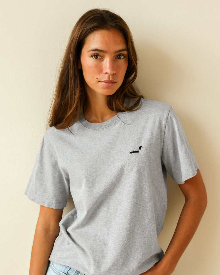Made in Canada Organic Cotton Embroidered Loon or Duck Tee - Unisex - Province of Canada