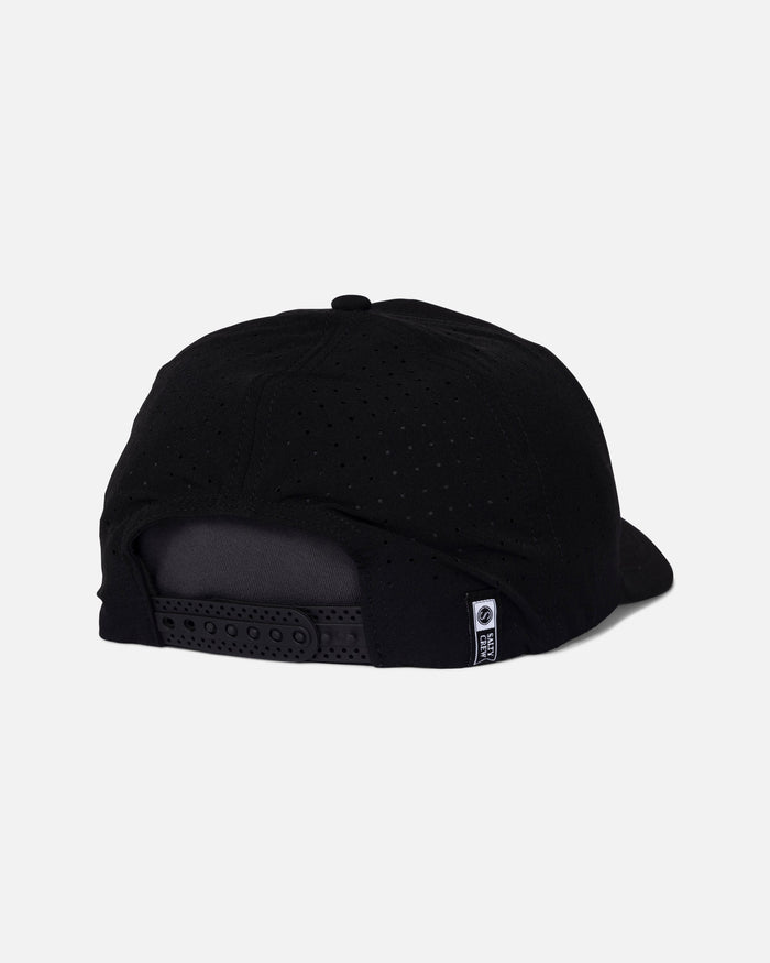 Back view of the Salty Crew Lowdown snapback hat in black