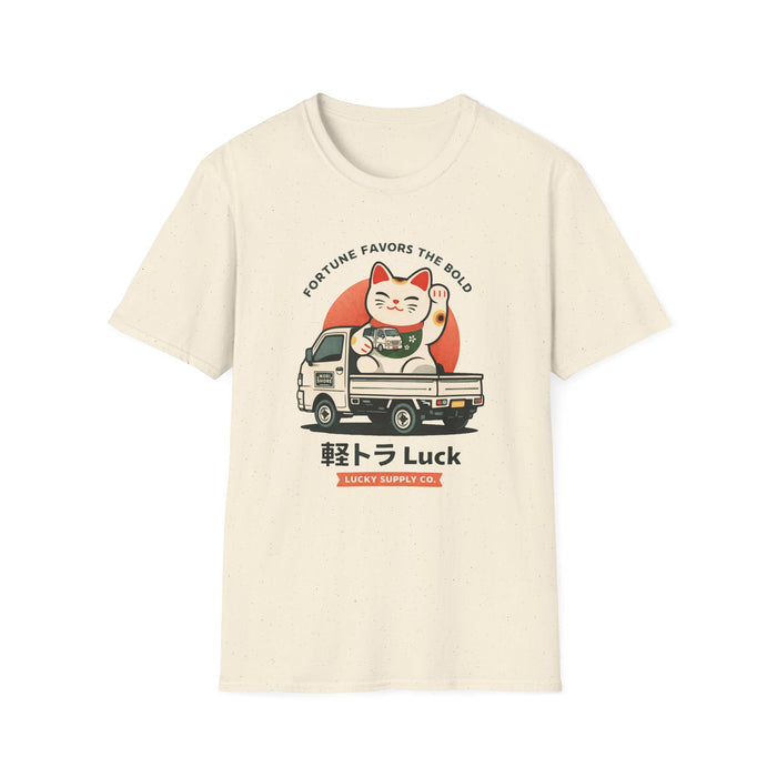 Lucky Maneki-Neko Truck T-Shirt — "Fortune Favors the Bold"