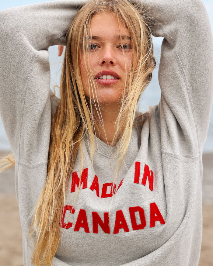 Made in Canada Sweatshirt Heather Grey Fleece - Unisex - Province of Canada